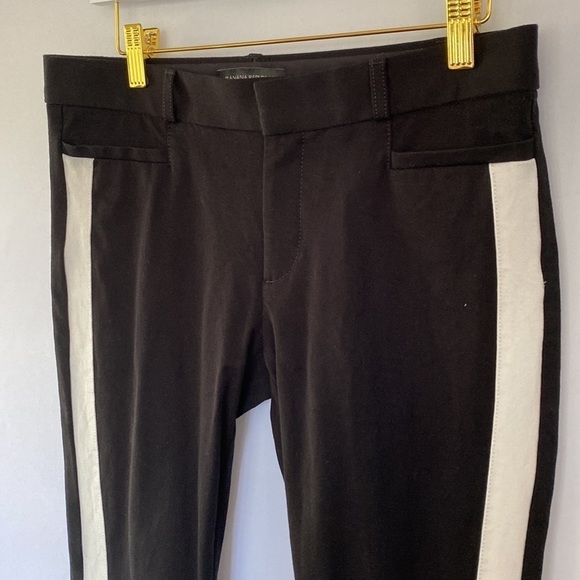 Banana Republic | Black W/ White Stripes Sloan Fit Pants, Size 4 - Picture 3 of 6